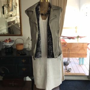 Cotton knit zip up the back column dress